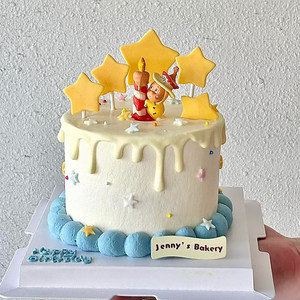 网红ins星星人许个愿吧蛋糕装饰卡通宝宝儿童生日甜品台装扮摆件