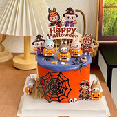 2025万圣节可爱南瓜布布蛋糕装 饰摆件蜘蛛网扫把万圣狂欢节日装 扮