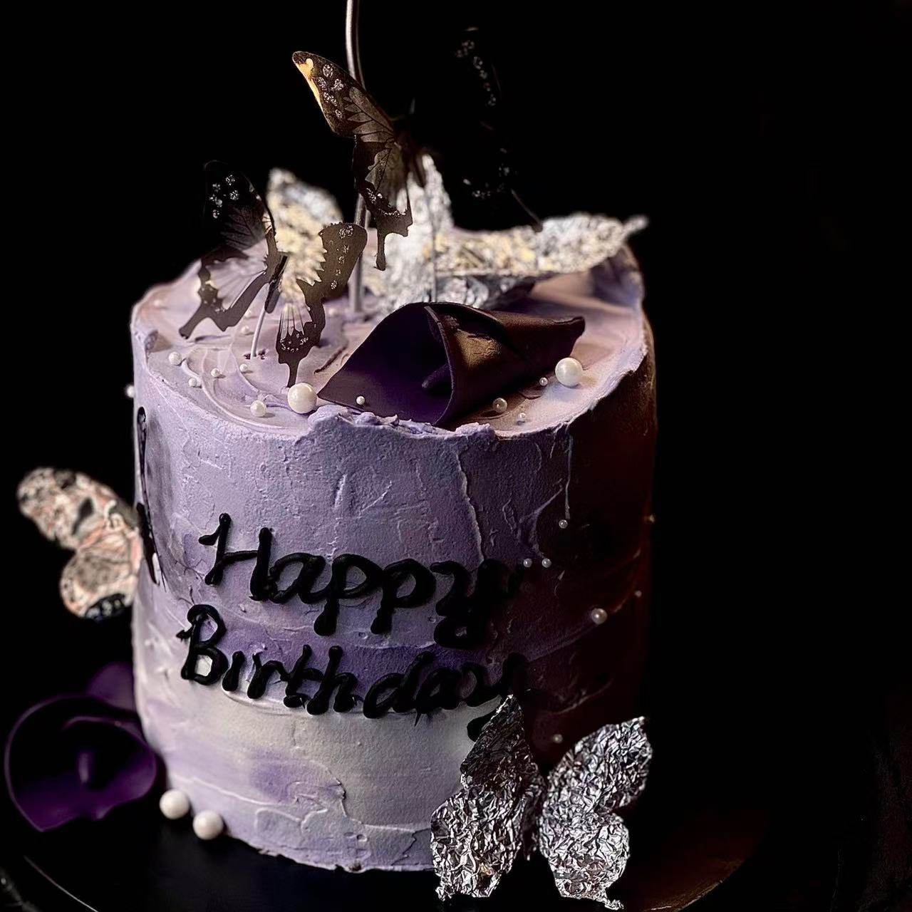 网红简约黑色系梦幻蝴蝶蛋糕装饰插件高级感女神生日快乐烘焙插件,节庆用品/礼品,蛋糕/烘焙装饰用品,淘宝优惠券,粉丝福利购,淘宝优惠卷