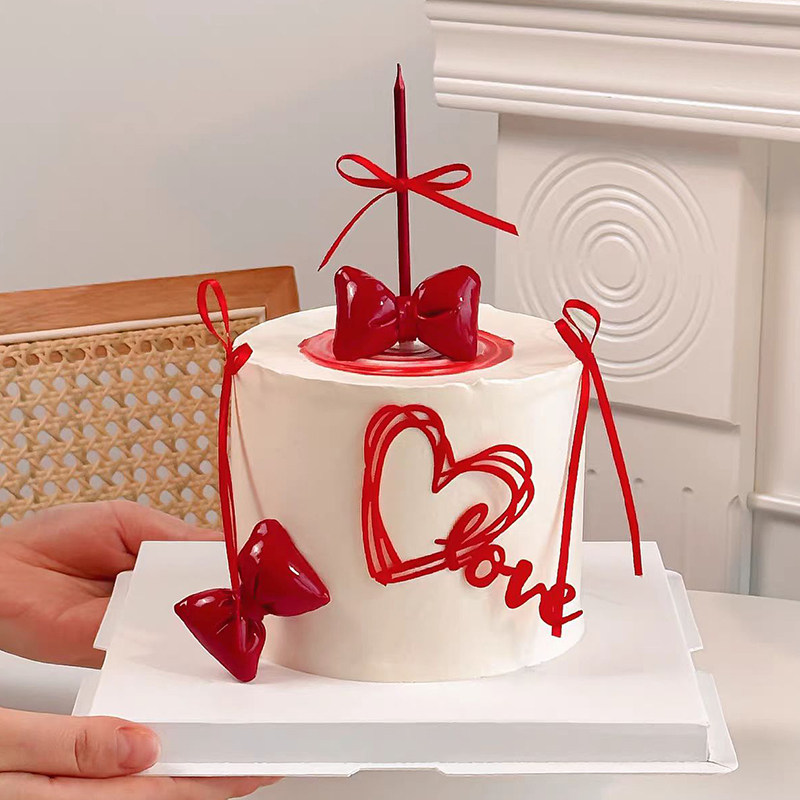 2.14唯美爱心love亚克力情人节蛋糕装饰红色蝴蝶结表白装扮插件,节庆用品/礼品,蛋糕/烘焙装饰用品,淘宝优惠券,粉丝福利购,淘宝优惠卷