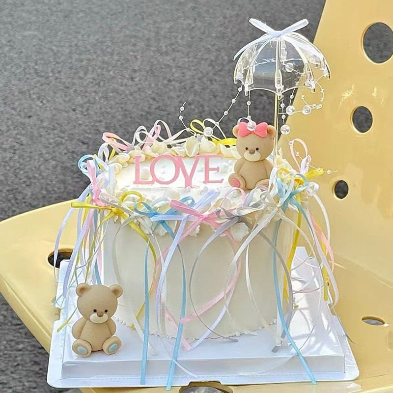 2.14烂漫情人节透明雨伞蛋糕装饰情侣小熊摆件love亚克力装扮插件,节庆用品/礼品,蛋糕/烘焙装饰用品,淘宝优惠券,粉丝福利购,淘宝优惠卷