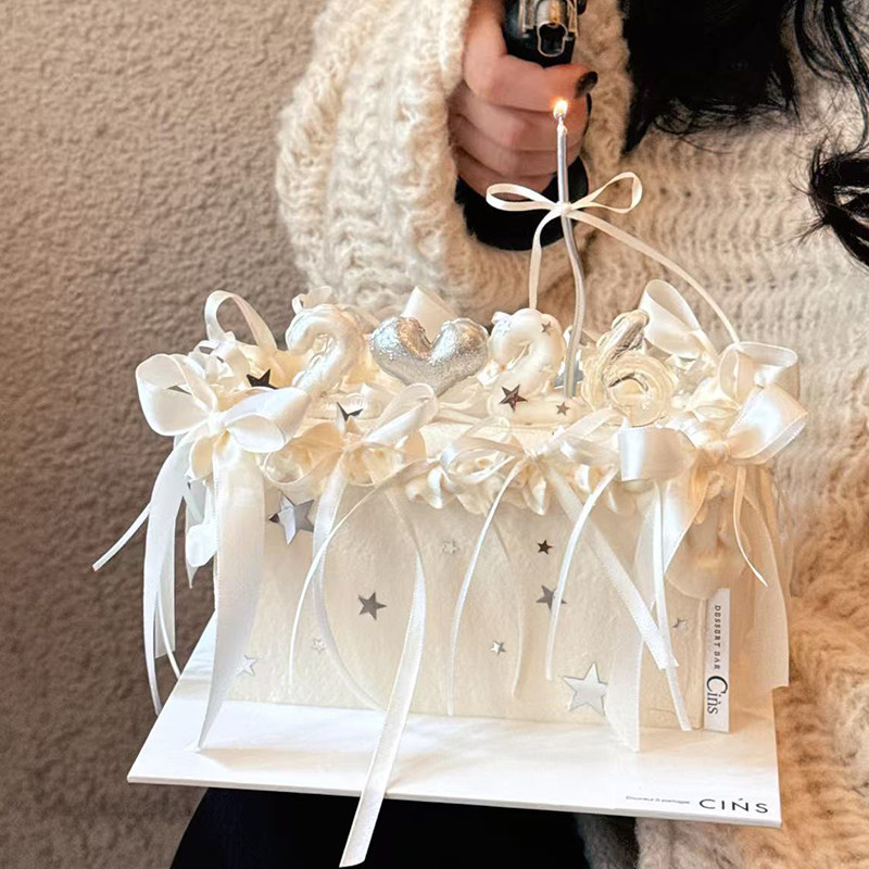 2026新年除夕ins烂漫爱心数字模具DIY蝴蝶结丝带曲线蜡烛装扮插件