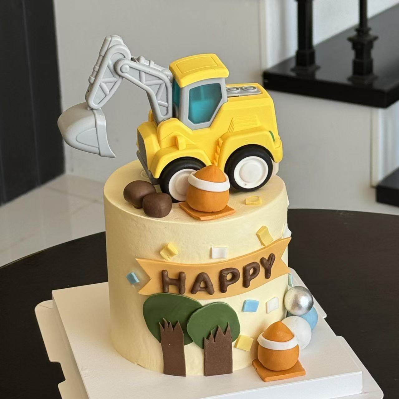 儿童工程车路障蛋糕装饰男孩按压挖掘机推土机烘焙装扮挖土机摆件,节庆用品/礼品,蛋糕/烘焙装饰用品,淘宝优惠券,粉丝福利购,淘宝优惠卷