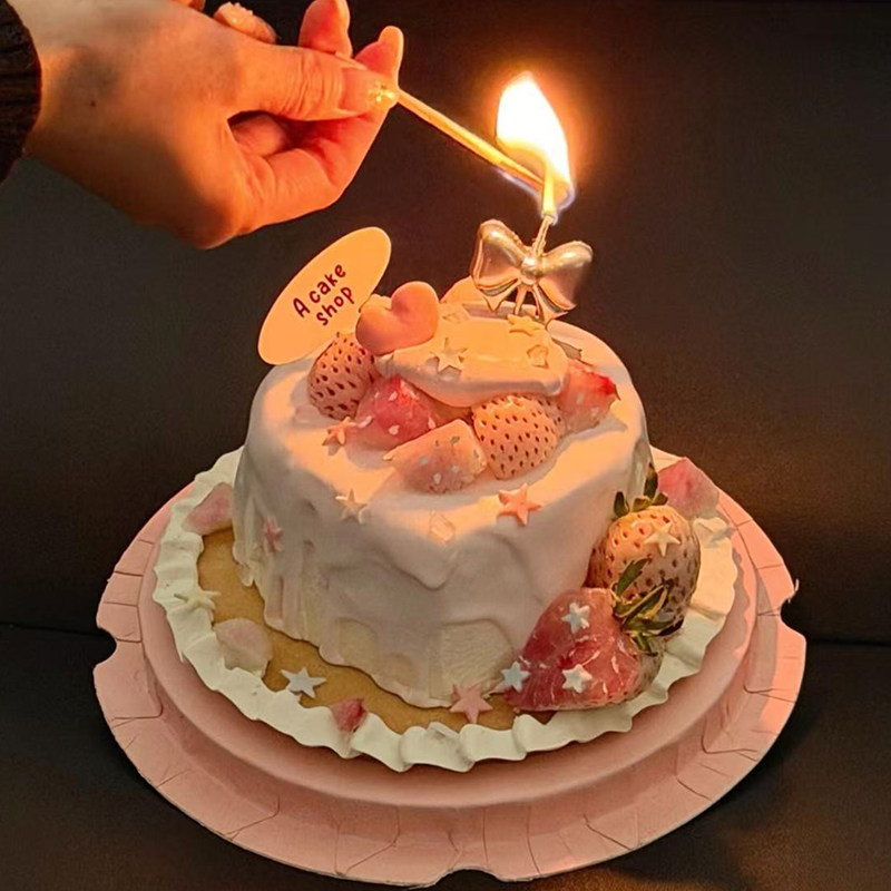 网红情人节简约ins珠光蝴蝶结蜡烛蛋糕装饰粉色爱心饼干烘焙装扮,节庆用品/礼品,蛋糕/烘焙装饰用品,淘宝优惠券,粉丝福利购,淘宝优惠卷