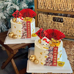 2026新年顺风顺水财神爷暴富发财元宝蛋糕装饰财神帽KT猫烘焙摆件