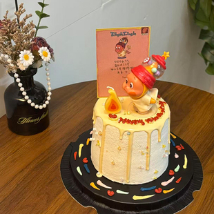 网红吹泡泡星星人蛋糕装饰摆件儿童生日派对气球数字蜡烛装扮插件