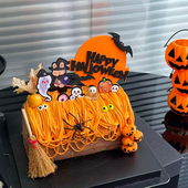 2025万圣节幽灵南瓜蝙蝠扫把蛋糕装 饰摆件万圣派对夜烘焙装 扮插件