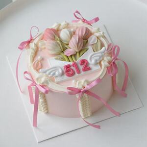 5.12护士节母亲节翅膀巧克力郁金香刮刀花蛋糕装饰花瓣烘焙模具