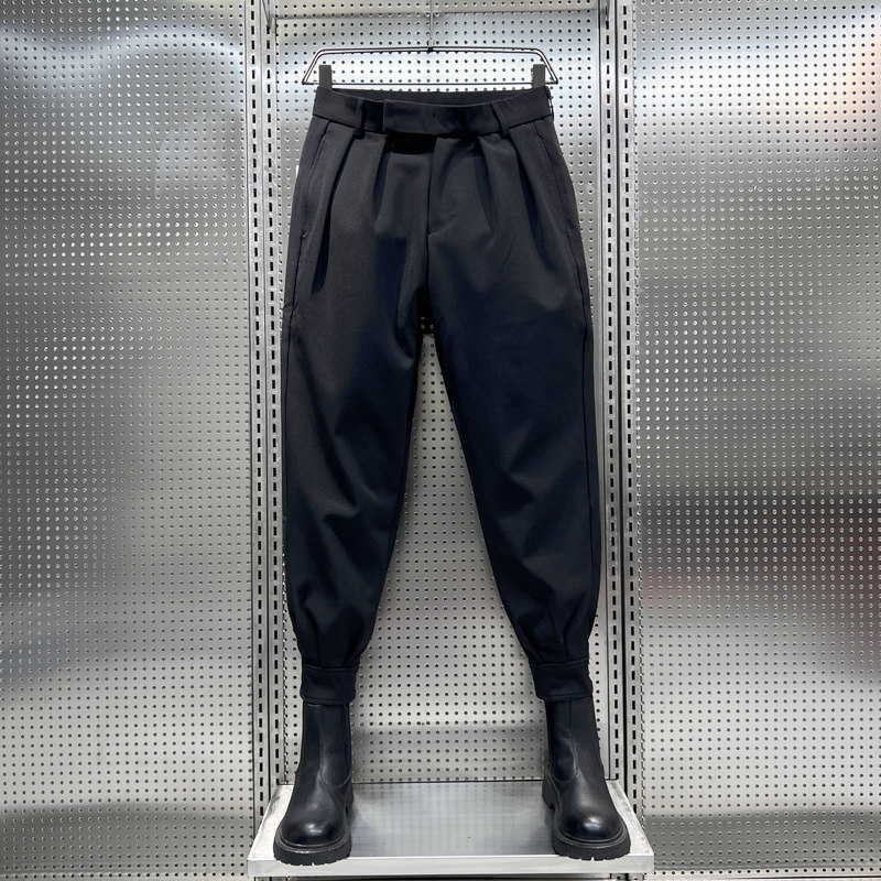 春秋魔术贴束脚裤男秋冬九分休闲西裤搭配马丁靴的裤子痞帅哈伦裤,男装,休闲裤,淘宝优惠券,粉丝福利购,淘宝优惠卷