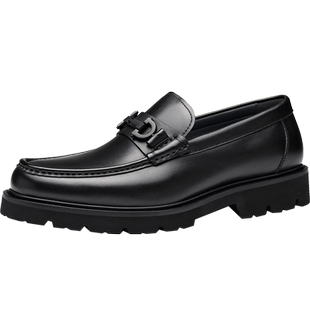 报喜鸟2025春秋新款男士休闲皮鞋浅口小牛皮青年时尚潮流乐福鞋男