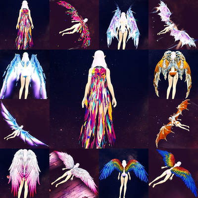 天才画家结晶龙翼欧茹恩龙族爱情之翼金刚鹦鹉背包和滑翔翼套装