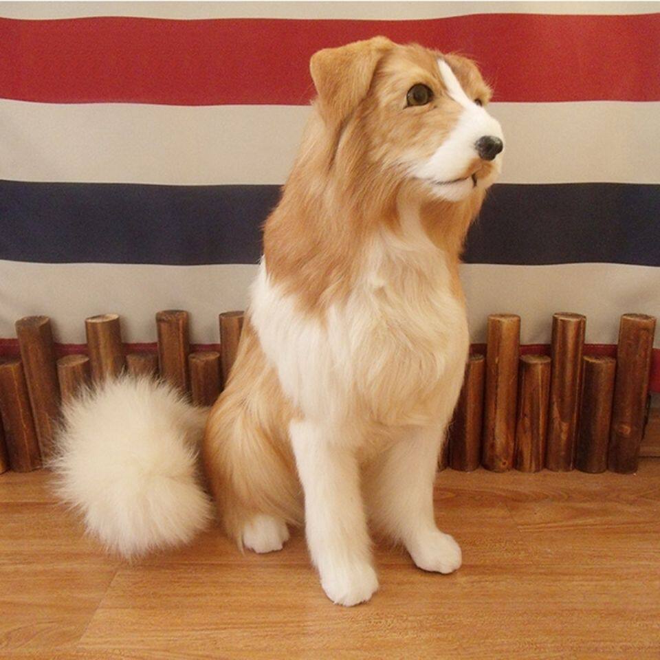 胡赛尼非遗仿真牧羊犬狗狗摆件雪纳瑞狼狗动物模型展厅装饰品家居
