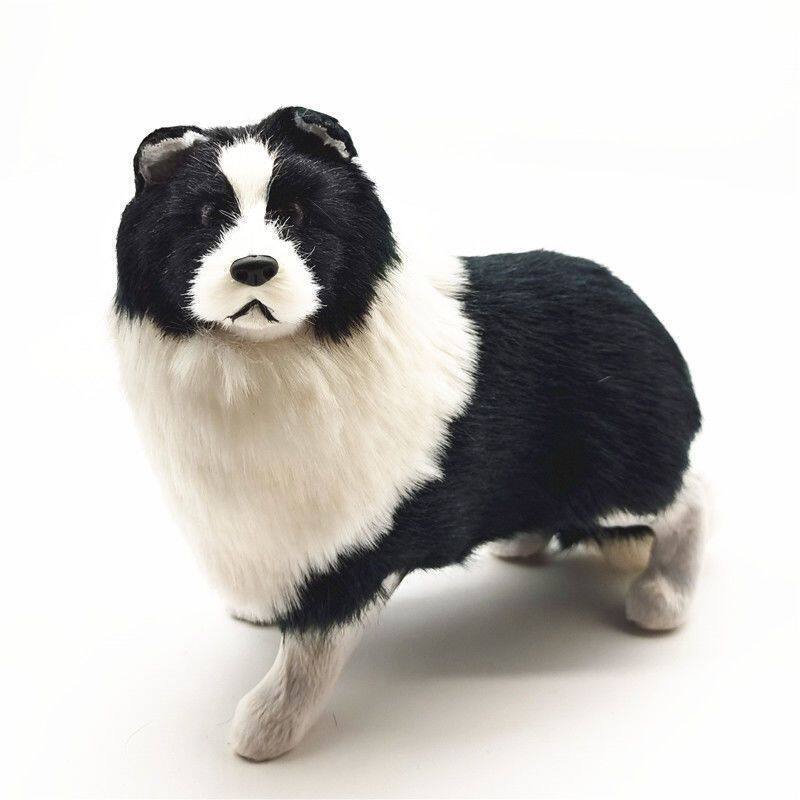 胡赛尼非遗边境牧羊犬狗狗毛绒公仔动物模型礼物摆件静态拍摄模型