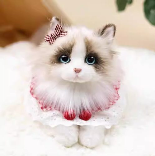 凯特胡赛尼跨境仿真猫咪玩偶可爱布偶猫毛绒玩具儿童礼物新年礼物