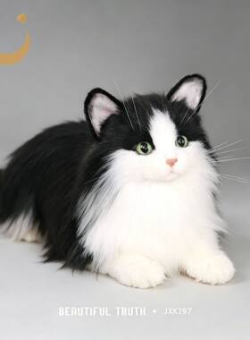 高端仿真奶牛猫毛绒玩偶生日礼物