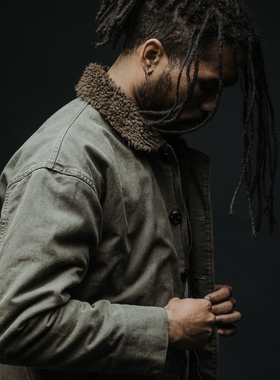 社长NELGHBDRHODD24aw毛领N1夹棉外套nbhd余文乐同款N1甲板服夹克