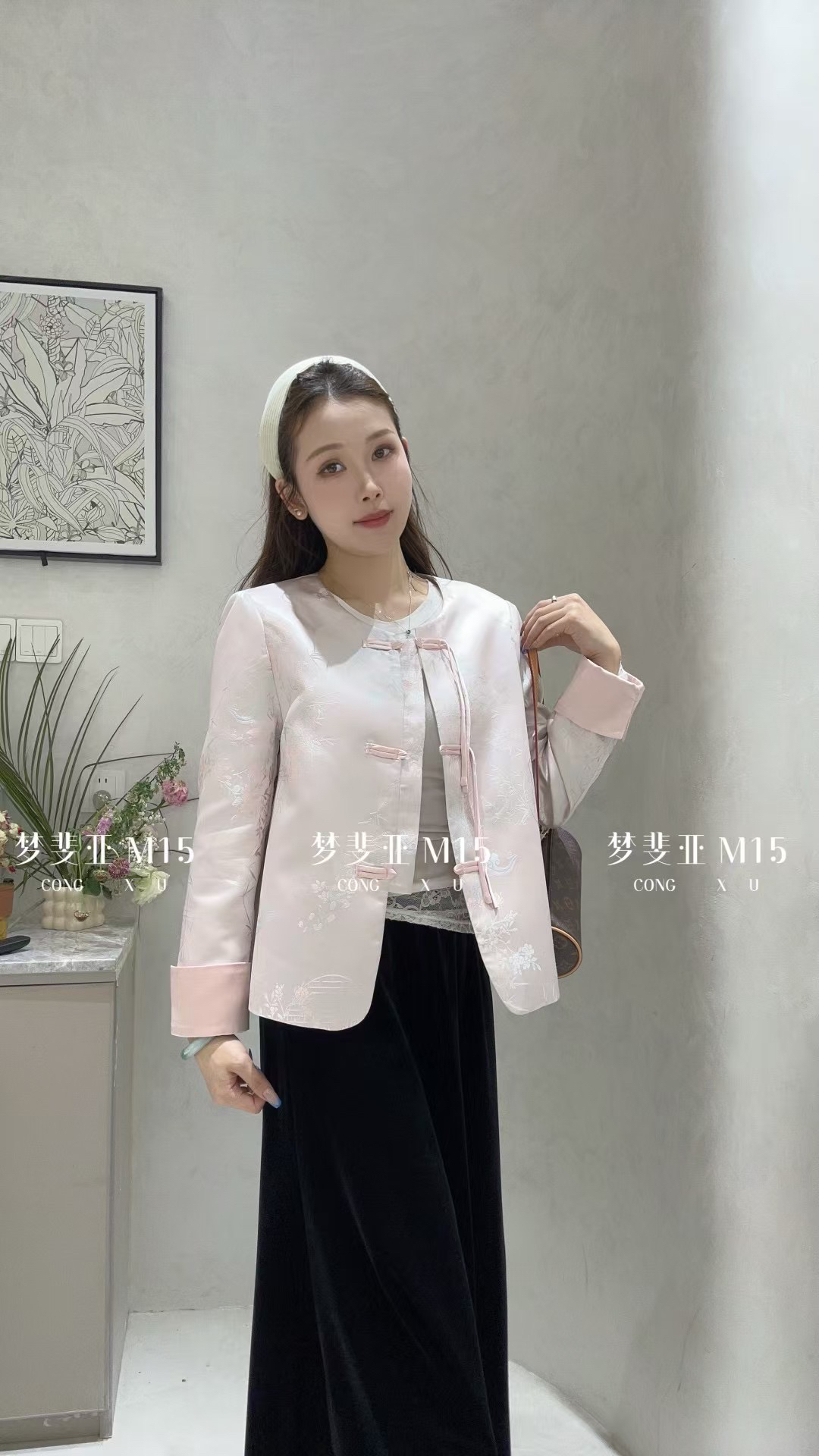 新中式国风复古盘扣招财金色外套女2025年春新款漂亮提花旗袍上衣