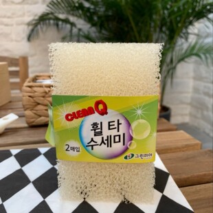 韩国进口2片 仿丝瓜 大网洗碗棉 【硬优质耐用】 不掉渣刷锅海绵