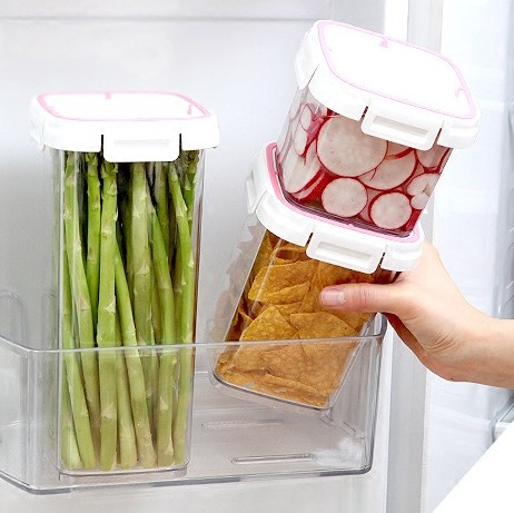 韩国食物塑料带盖冰箱保鲜盒