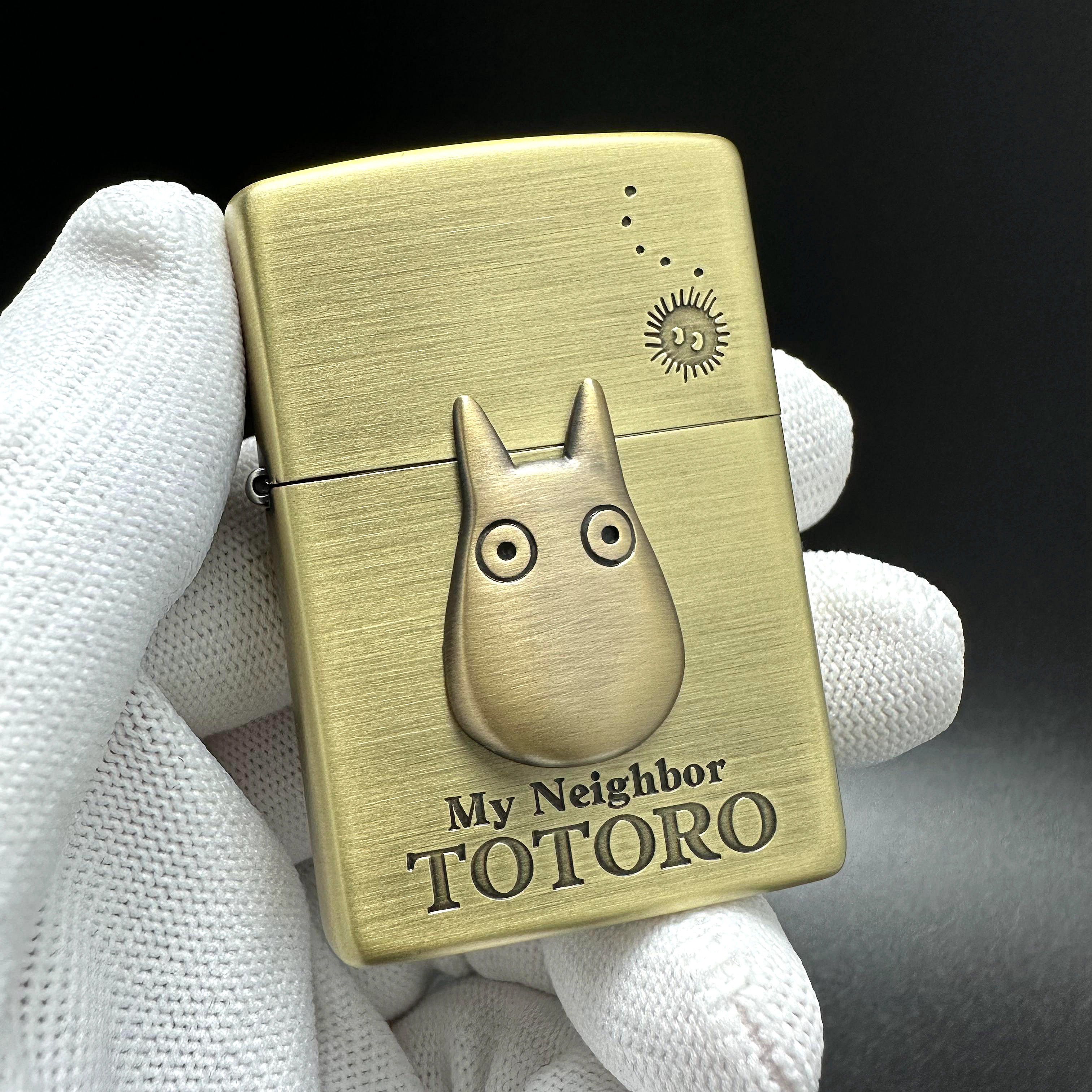 之宝zippo打火机正品日版原版宫崎骏动漫古铜贴章龙猫多多洛nz-23