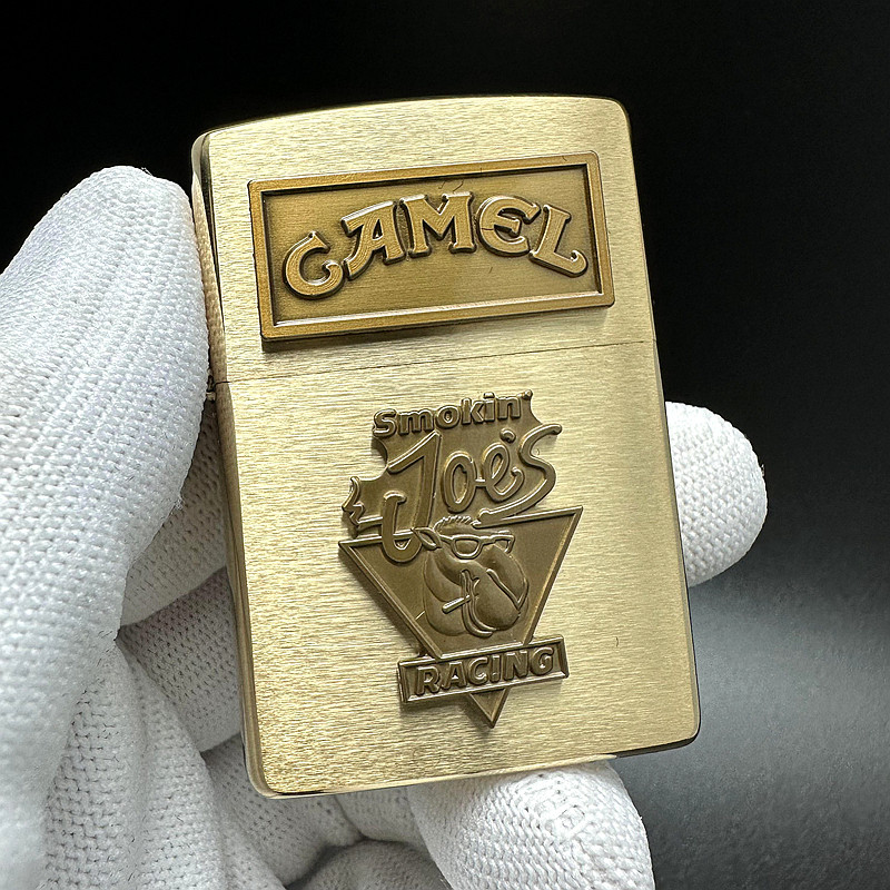 ZIPPO正品之宝打火机 原版常规拉丝贴章DIY 204B黄铜骆驼乔先生