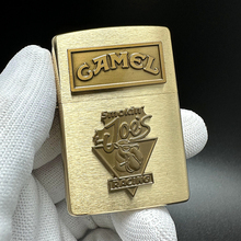 ZIPPO正品之宝打火机 原版常规拉丝贴章DIY 204B黄铜骆驼乔先生