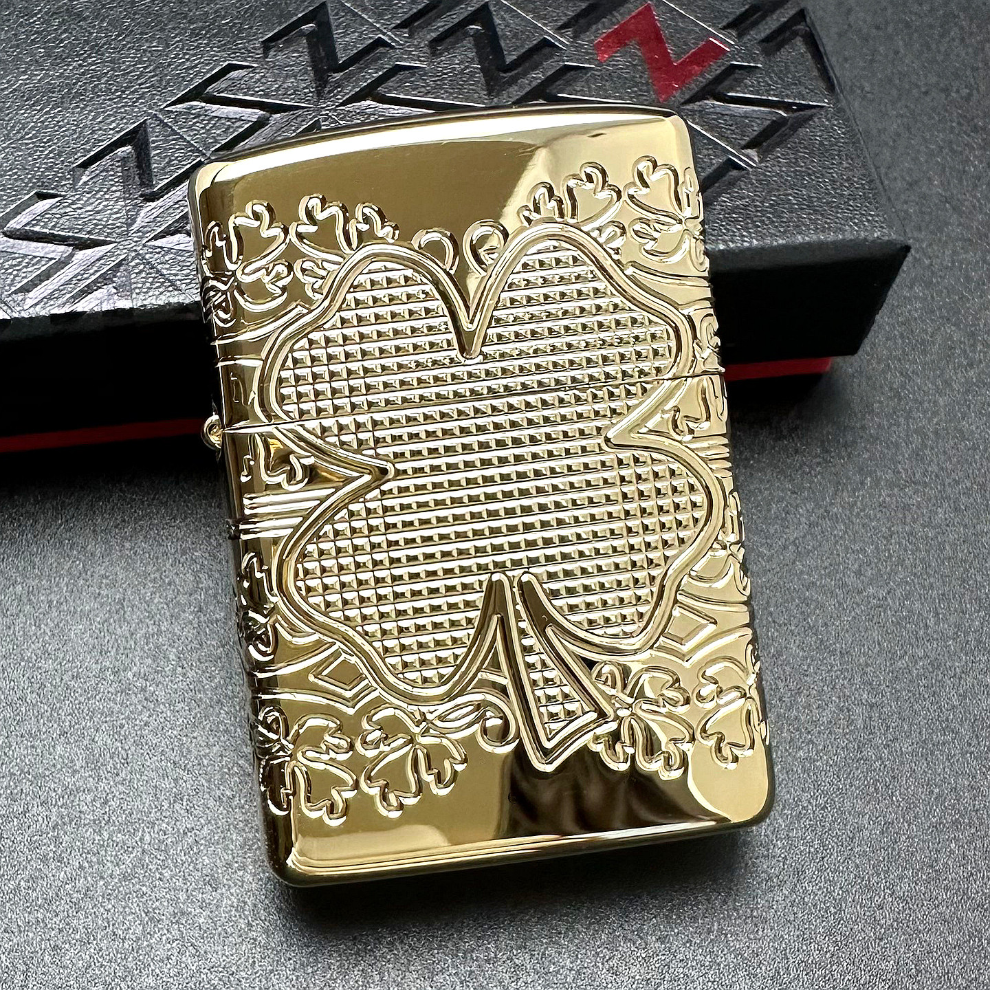 ZIPPO正品之宝打火机幸运四叶草