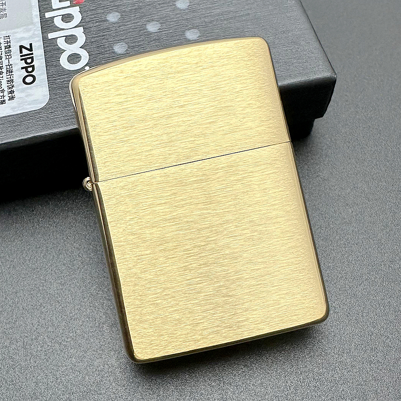 ZIPPO正品之宝打火机 美版原版 168盔甲黄铜拉丝光板