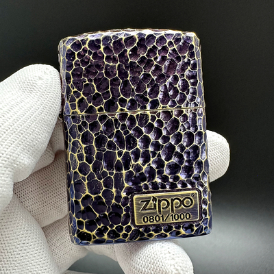 ZIPPO之宝打火机盔甲烤蓝陨石坑