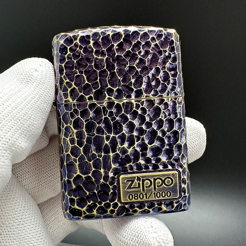 ZIPPO之宝打火机盔甲烤蓝陨石坑