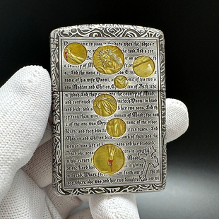 ZIPPO正品之宝打火机 千语原版盔甲DIY 162银色康斯坦丁献祭