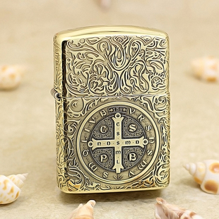 ZIPPO正品之宝打火机 千语原版浮雕DIY 168盔甲1941B黄铜康斯坦丁