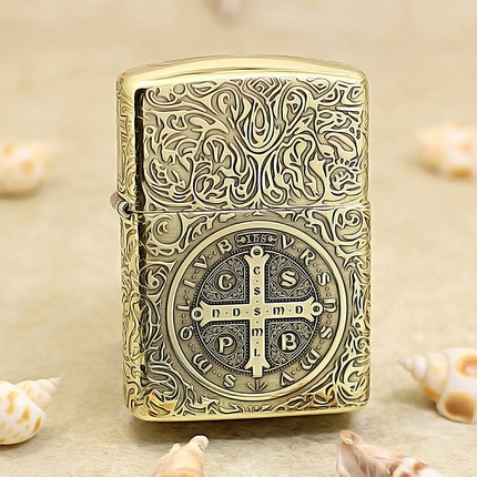 ZIPPO正品之宝打火机 千语原版浮雕DIY 168盔甲1941B黄铜康斯坦丁
