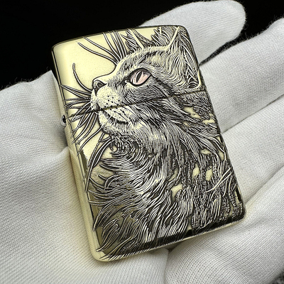 ZIPPO正品之宝打火机仰望睡猫