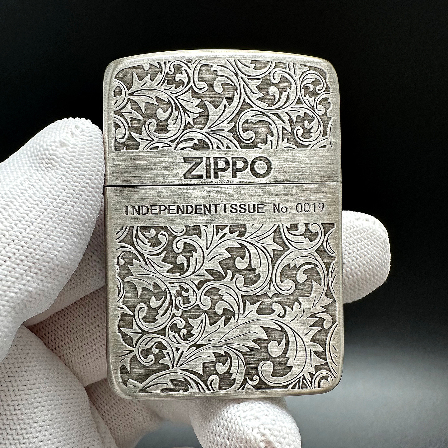 ZIPPO正品之宝打火机 千语原版限量DIY 1941银色双面唐草 中横标