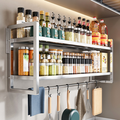 厨房不锈钢置物架免打孔壁挂式