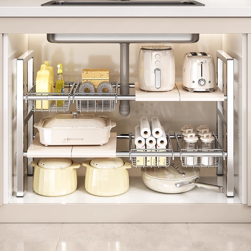 不锈钢厨房下水槽置物架