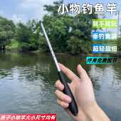 小物钓鱼竿套装 微物手竿儿童迷你短节溪流竿超轻超细鳑鲏杆钓虾竿