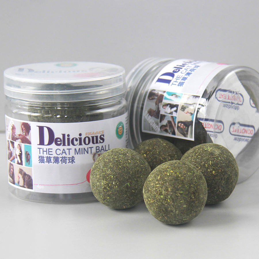 膳龍貓草薄荷球上癮貓草球貓零食潔齒磨牙玩具貓咪用品木天蓼