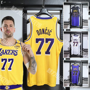 湖人77号东契奇球衣裤里弗斯男女克内克特背心23詹姆斯美版篮球服
