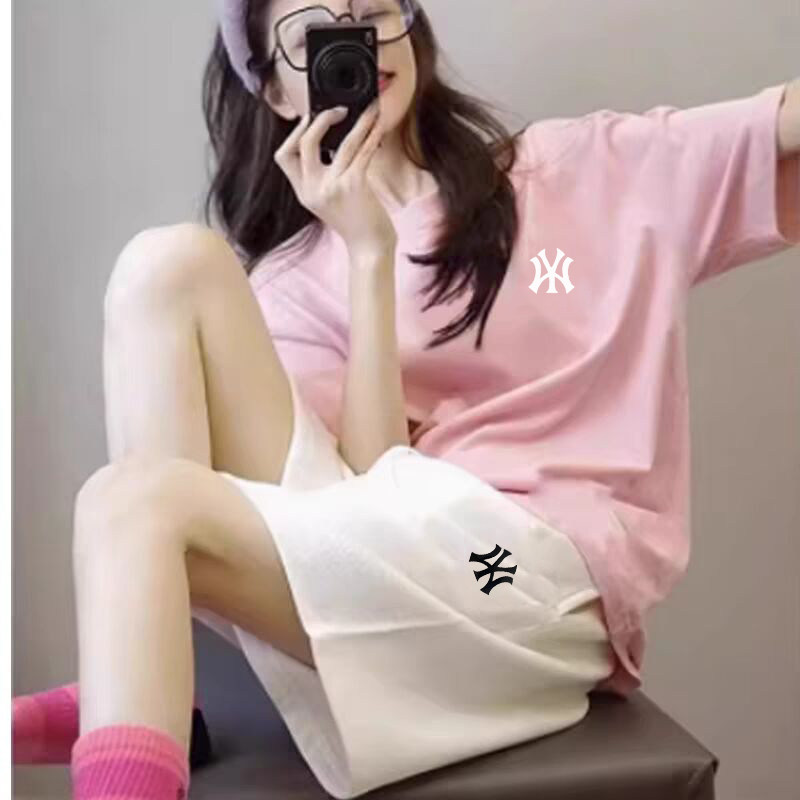 品牌专柜正版logo运动套装女夏季纯棉短袖T恤短裤大码跑步两件套