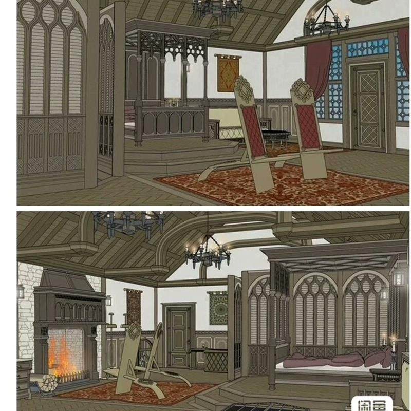 中世纪欧洲旅馆全套acon3d