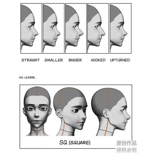CSP3d模型各种表情女头cl