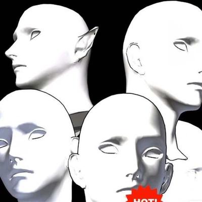 CSP模型3D模型男性3D头带精灵耳适用韩系男头CLIP