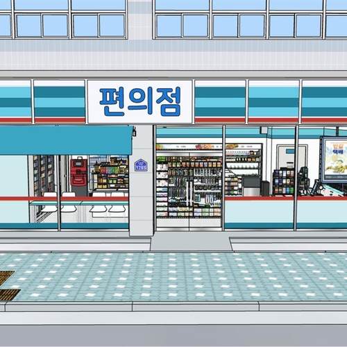 【acon3D】浪漫幻想便利店内外部场景 漫画背景 草图大师