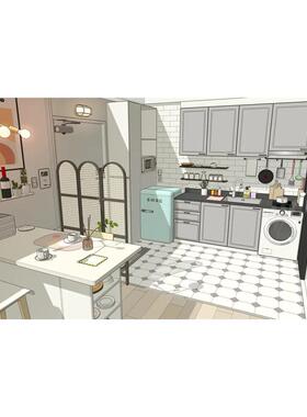 【acon3D模型】怀抱阳台的感性一居室，公寓，住宅