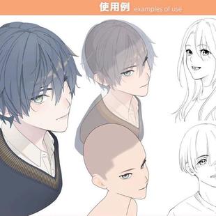 男孩少年头部素体模型 青年头3d模型 头像绘画 csp模型