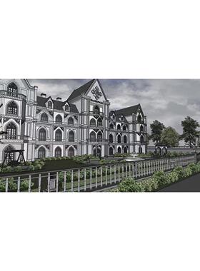 【acon3d】突然出现的豪宅背景 su模型