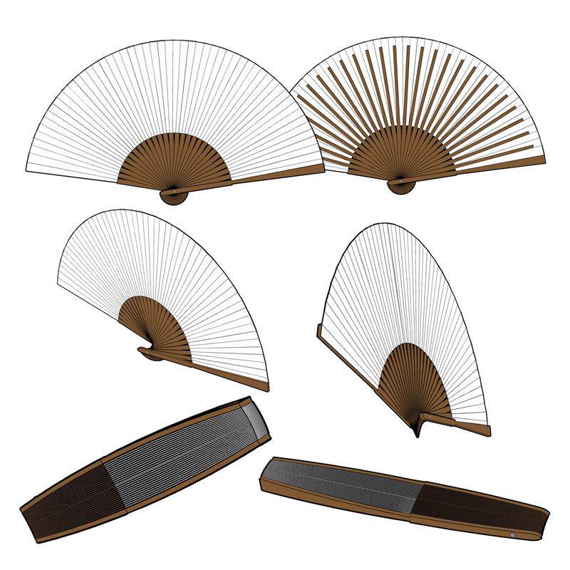 CSP 扇子 折扇 古风 古代 3D 模型 优动漫 素材