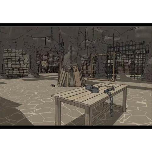 acon3d 古风地牢su模型 古代场景漫画插画素材 草图大